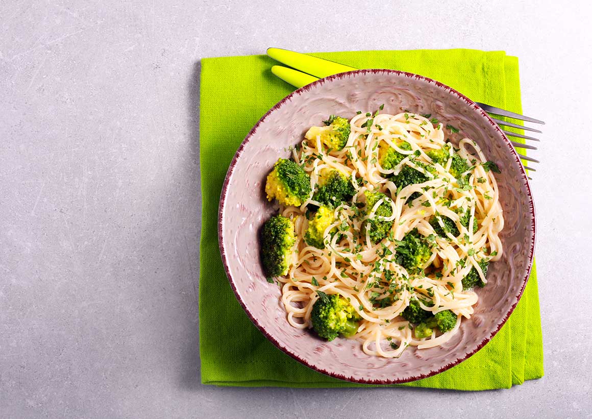 ¡Elabora un plato de pasta saludable añadiendo brócoli!