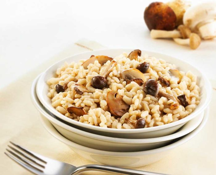 A La Sirena trobaràs plats plens d'energia com aquest risotto ai funghi.